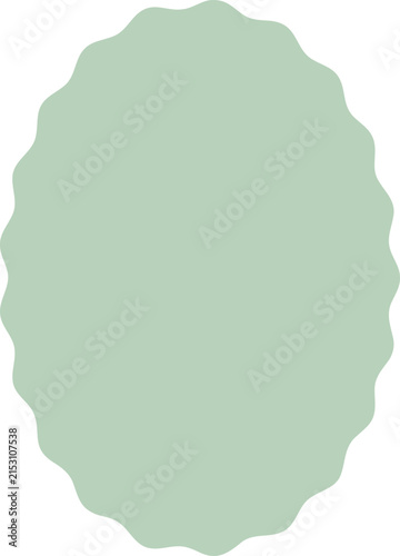 Laurel green Wave Solid Laurel Green Badge Shape
