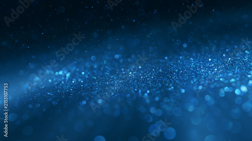 Canvastavla Abstract blue glitter bokeh background