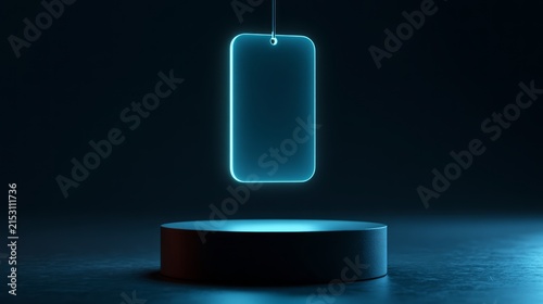 Holographic Price Tag Above Minimalist Product Display