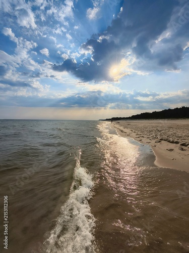 Baltic sea beach in Poland at Ostrowo village in the morning