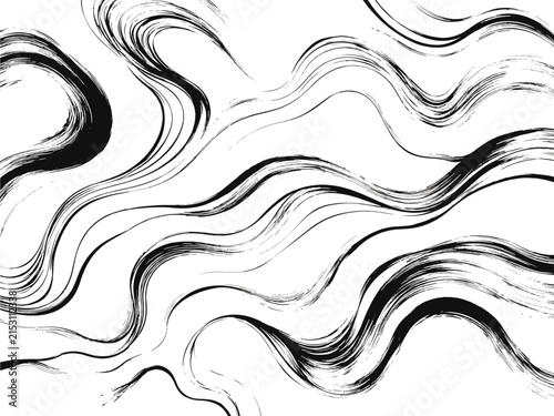 Abstract Black and White Brush Strokes Background Pattern