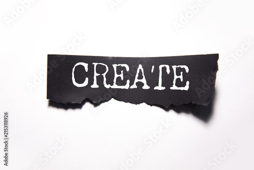 фотографія CREATE word in white paper