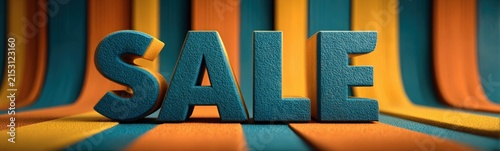 Sale sign on a striped background sale discount concept