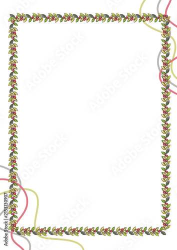 frame made of colorful leaves
