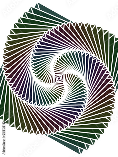 Quadro su tela Dark moody geometric square spiral tunnel with deep tones and a hypnotic rotatin