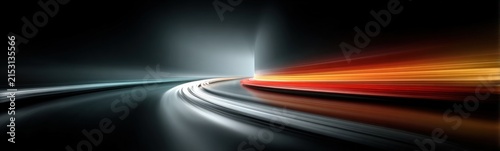 Blurry image of a highway banner