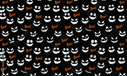 Obraz na płótnie halloween horror smile and react boo pattern design