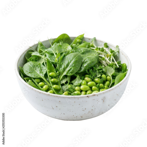 Fresh green salad bowl On Transparent Background