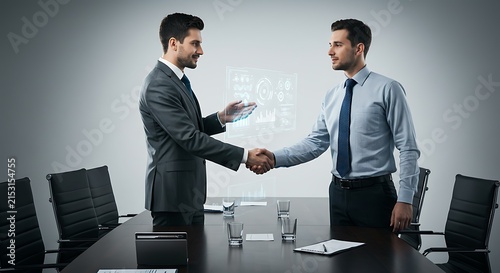 Two Executives Shake Hands After Successful Business Meeting.
