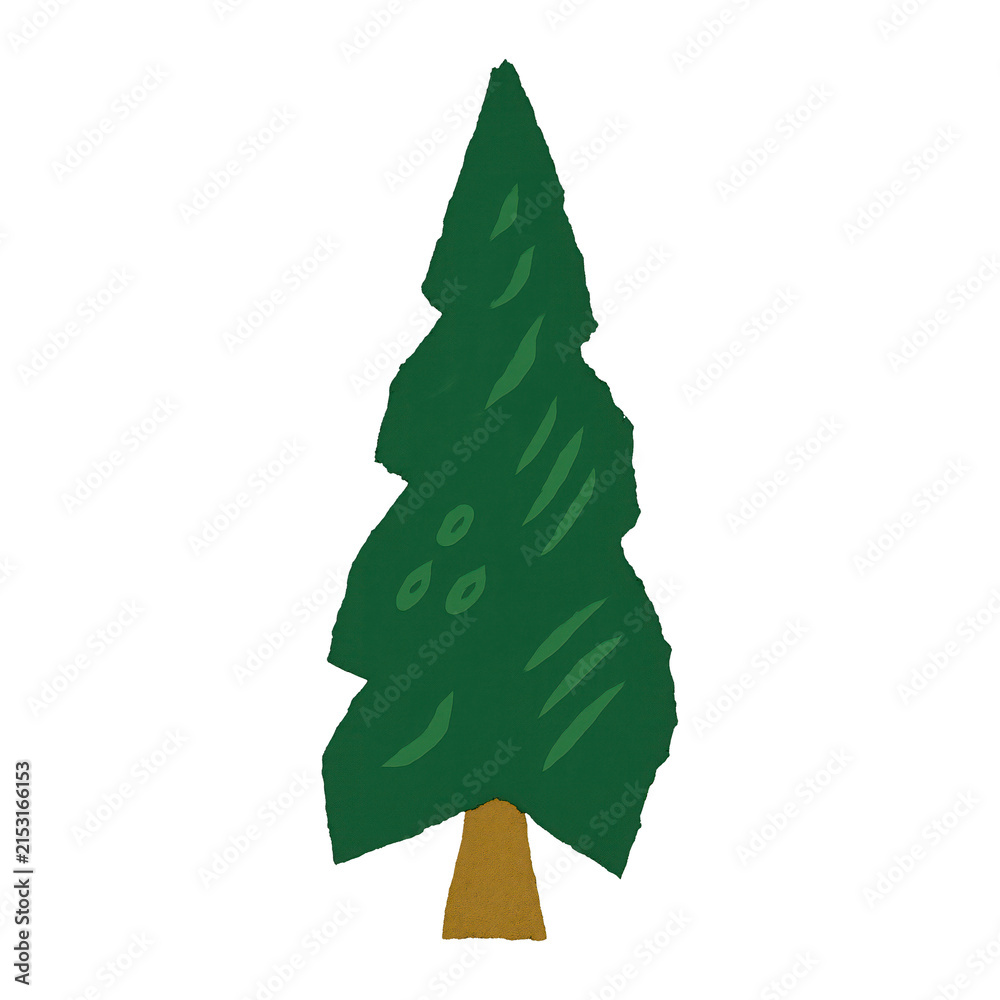 Fototapeta premium PNG Simple evergreen tree illustration.