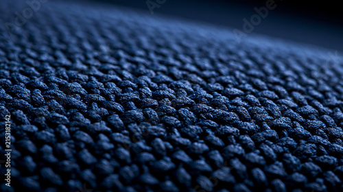 Dark Blue Woven Fabric Texture Macro Background