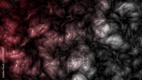 Abstract red and grey liquid motion background, smooth glossy organic fluid flowing texture, hypnotic dark gradient wave animation for modern visual