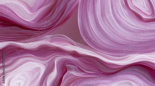 Abstract digital art piece that appears to be made up of multiple layers of pink and white swirls. the swirls are arranged in a wave-like pattern, creating a sense of movement and depth.