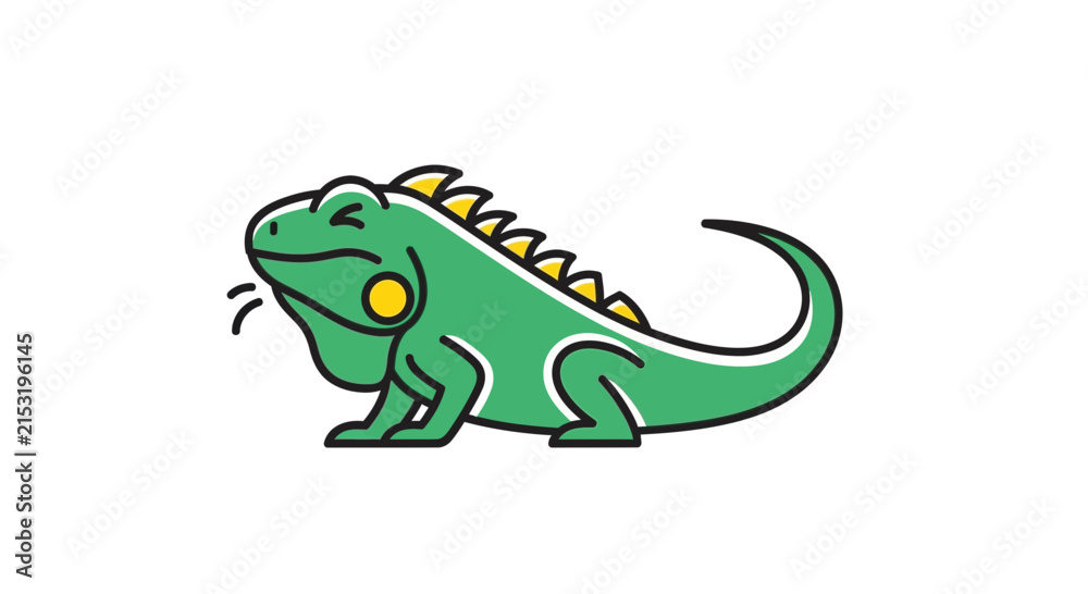 Fototapeta premium happy green cartoon dinosaur