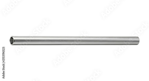Quadro su tela Straight metallic steel pipe isolated on transparent background