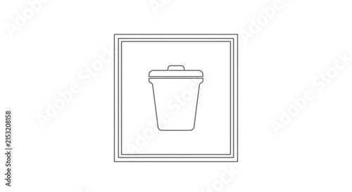 minimalist trash can icon