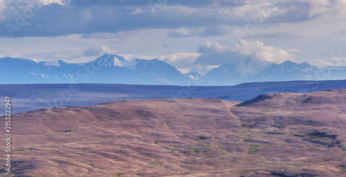 Dry Mongolian landscapes of the south of Altai, summer travels