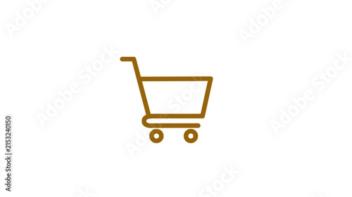 Line art Shopping Cart Icon for Online Store. shopping cart isolated on a white background.