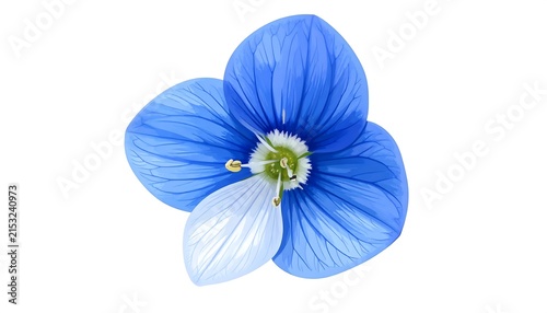 Vibrant blue iris flower close up isolated.