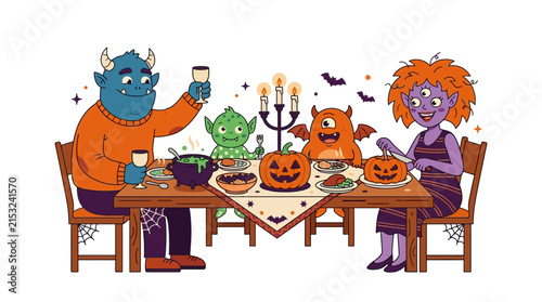 Halloween Monster Family Dinner Celebration