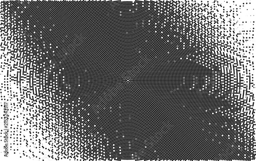Bild auf Leinwand Abstract halftone pattern with radial dots isolated on transparent background
