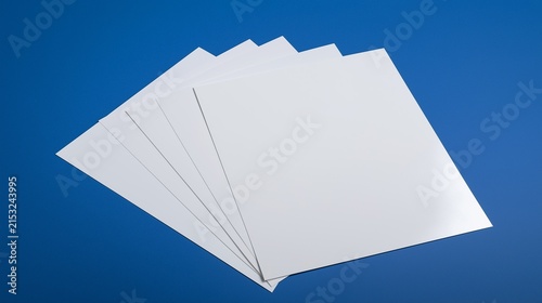 Paper sheets mockup on a blue background