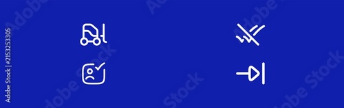 Fotografía Industrial and user profile white line icon set on blue background