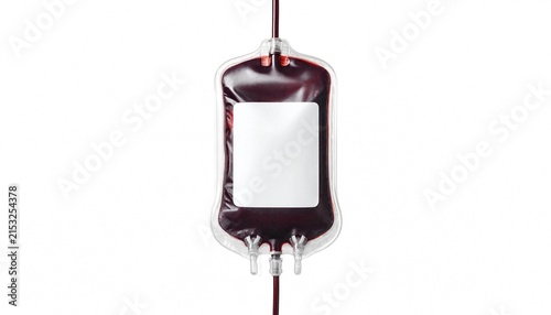 A medical blood bag for transfusion isolated on a white background