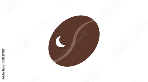 Foto Coffee bean icon featuring a small crescent moon symbol