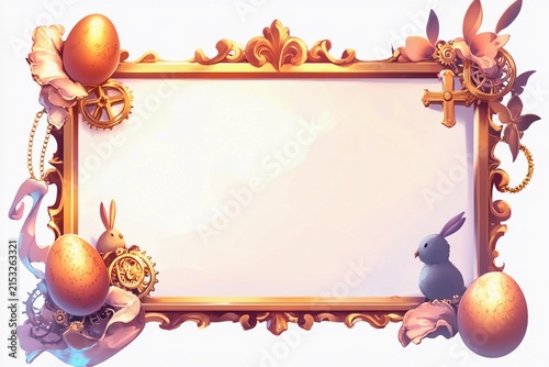 Ornate baroque clock frame design featuring detailed embellishments and intricate gears for creative display