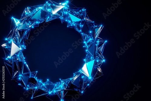 Futuristic Christmas wreath design for holiday celebrations