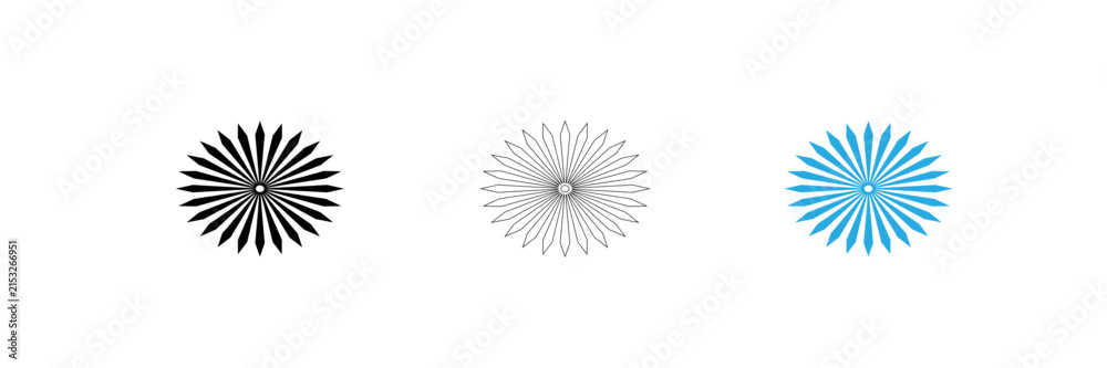 Fototapeta premium Modern geometric explosion or burst design with radial lines
