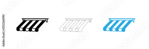 Modern flat design shopping cart icons with different colors and styles