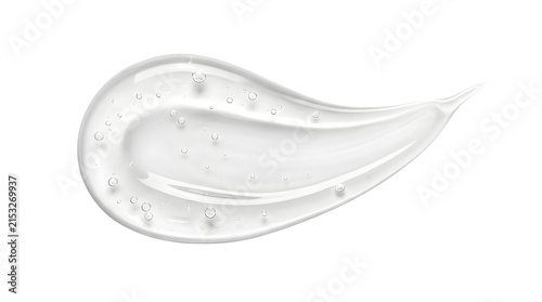 Transparent cosmetic skincare gel swatch texture as transparent PNG