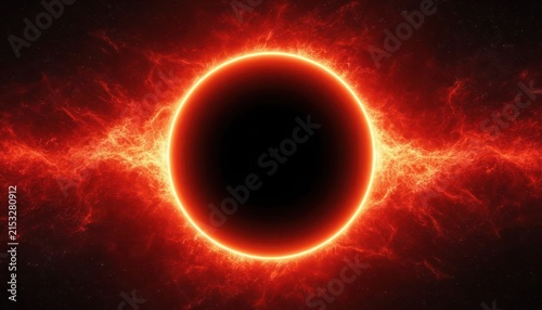 Dramatic Red Solar Eclipse Abstract Background