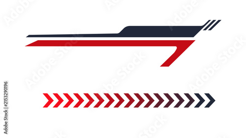 Speed Racing Decal Stripe Chevron Graphic Set Vector Illustration