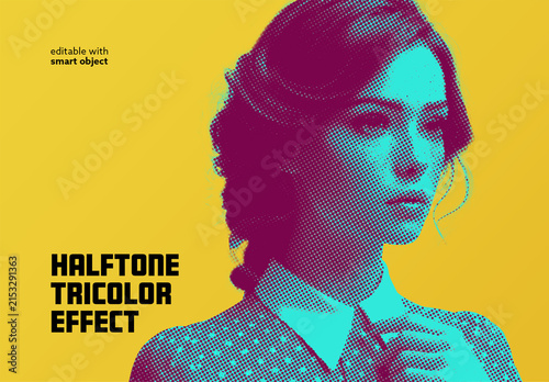 Halftone Tricolor Photo Effect