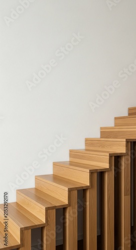 Ascending Warmth: A Modern Timber Staircase Bathed in Soft, Ambient Light