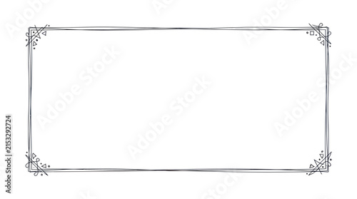 A simple, elegant silver rectangular frame with decorative floral corner embellishments on a white background.