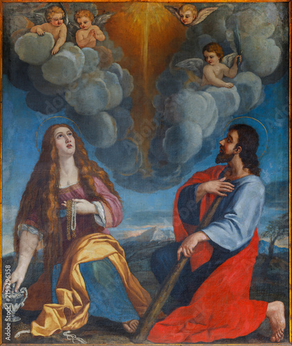 фотографія PIETRASANTA, ITALY - JUNE 24, 2026: The painting of St