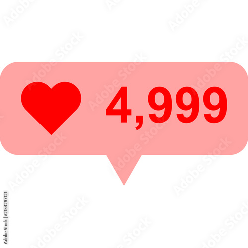 Social Media Like Notification and Engagement Counter Flat Vector Illustration
