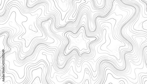Cuadro en lienzo Abstract Seamless Geometric Wave Line Pattern with Swirls and Circles in Black,