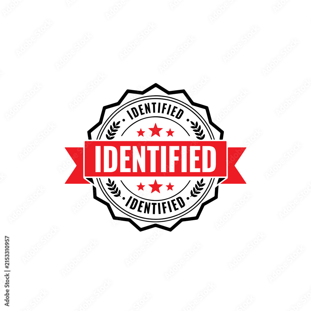 Fototapeta premium Red identified stamp sign with grunge texture