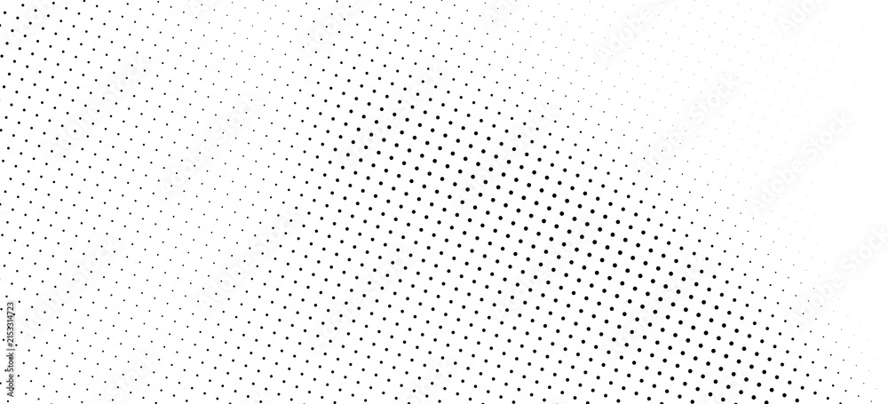 Fototapeta premium Grunge halftone gradient background. Faded grit noise texture. White and black sand wallpaper. Retro pixelated backdrop. Anime or manga style comic overlay. Vector graphic design textured