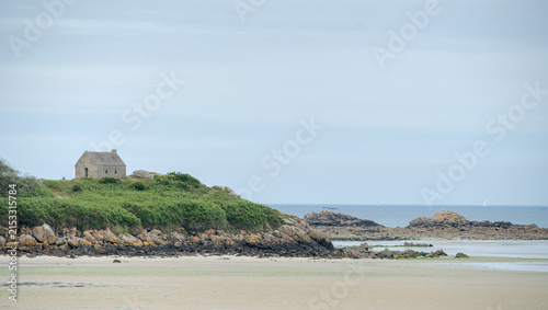 Scenic landscape at the coast of Guisseny, Brittany, France