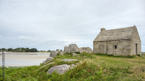 Beautiful coastline in Brittany, France at the beach of Guisseny