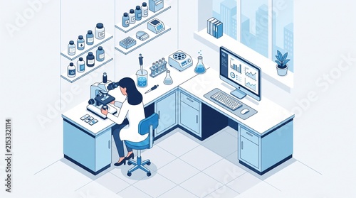 Innovative scientific research unfolding in a modern laboratory setting with detailed equipment