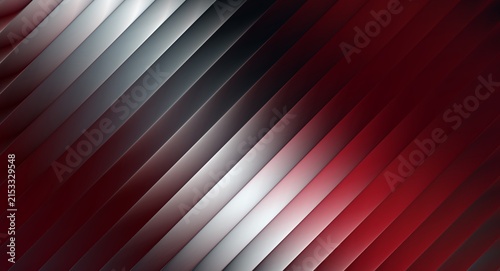 Abstract background featuring metallic diagonal stripes with sharp lighting transitions creating a sophisticated contrast between deep crimson red shades and polished silver tones in digital art