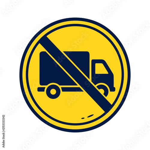 No Heavy Trucks Allowed Warning Sign Icon