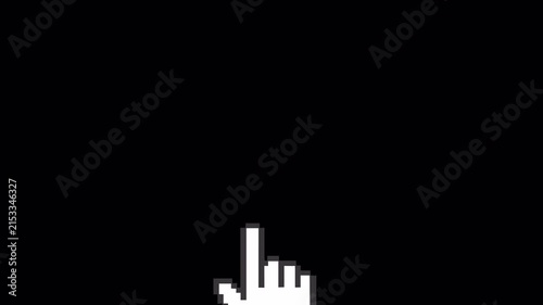 Pixel Scroll Down Gesture Animation with Transparent Background - 4K Landscape Horizontal